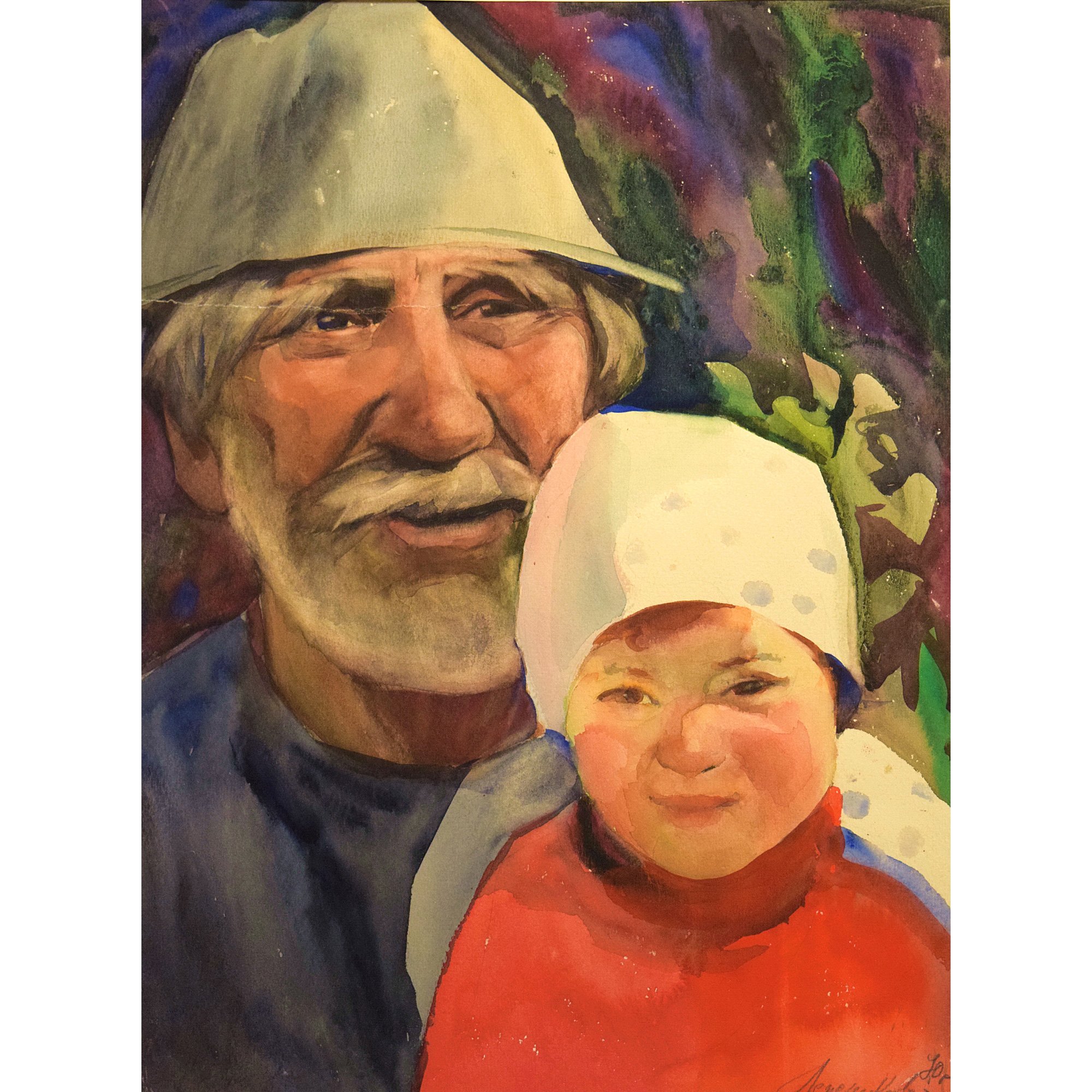 Старый дедушка и внучка. Портрет дедушки. Дедушка живопись. Дедушка и внучка.