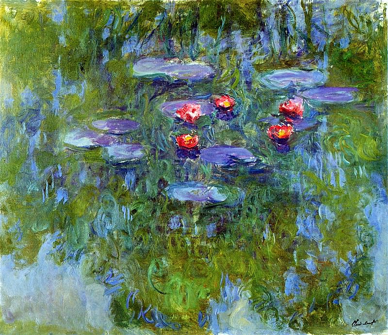 Water lilies картина клода моне